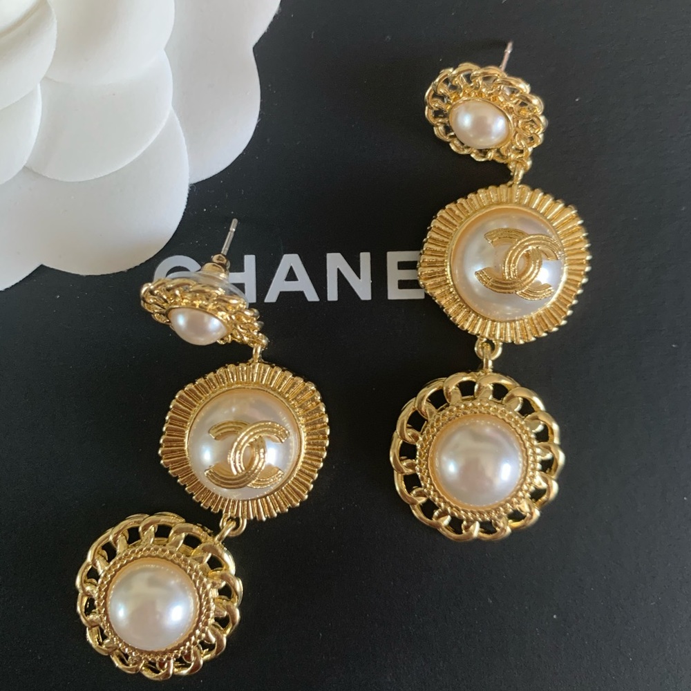 Chanel earrings CC Drop Dangle Earring